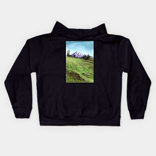 Alpine Meadow Mount Rainier Kids Hoodie